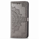 Til Samsung Galaxy A20e Cover, Mandala Præget Design Telefoncover Etui Stativfunktion Flip Praktisk PU Læder Pung