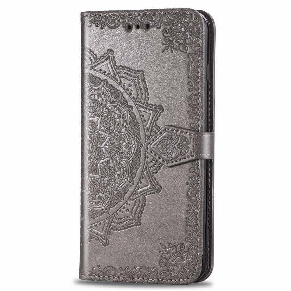 Til Samsung Galaxy A20e Cover, Mandala Præget Design Telefoncover Etui Stativfunktion Flip Praktisk PU Læder Pung