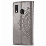 Til Samsung Galaxy A20e Cover, Mandala Præget Design Telefoncover Etui Stativfunktion Flip Praktisk PU Læder Pung