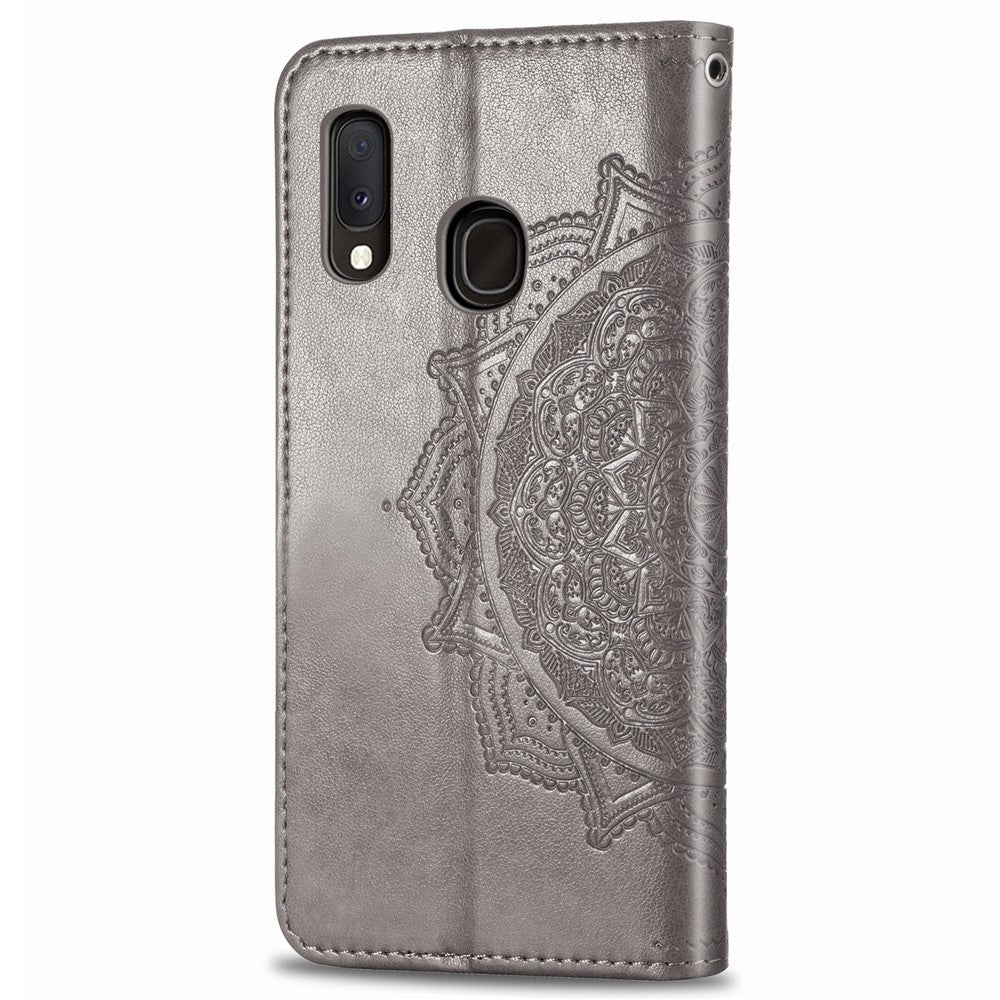 Til Samsung Galaxy A20e Cover, Mandala Præget Design Telefoncover Etui Stativfunktion Flip Praktisk PU Læder Pung