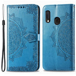 Til Samsung Galaxy A20e Cover, Mandala Præget Design Telefoncover Etui Stativfunktion Flip Praktisk PU Læder Pung