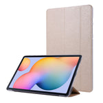 Silke Tekstur Læderetui til Samsung Galaxy Tab S8+, Trefløjet Stander Tablet Beskyttelsescover