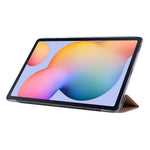 Silke Tekstur Læderetui til Samsung Galaxy Tab S8+, Trefløjet Stander Tablet Beskyttelsescover
