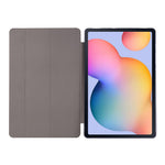 Silke Tekstur Læderetui til Samsung Galaxy Tab S8+, Trefløjet Stander Tablet Beskyttelsescover