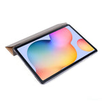 Silke Tekstur Læderetui til Samsung Galaxy Tab S8+, Trefløjet Stander Tablet Beskyttelsescover