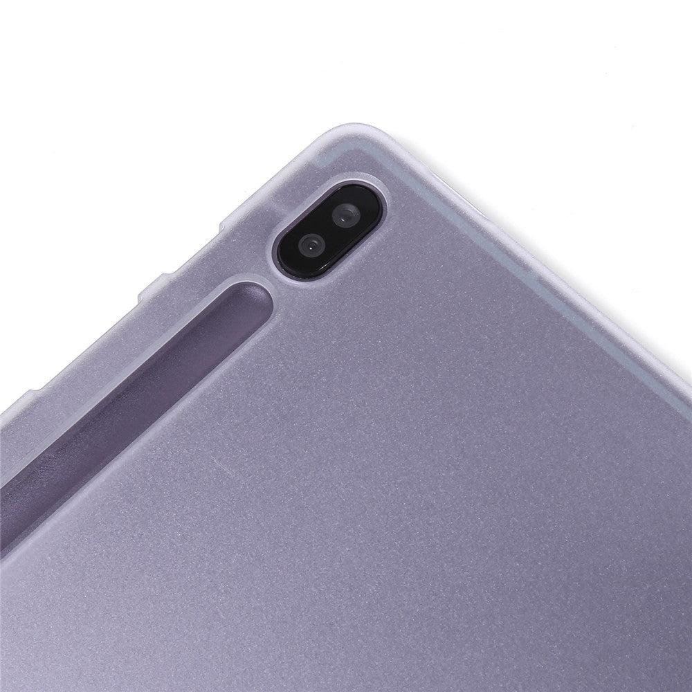 Silke Tekstur Læderetui til Samsung Galaxy Tab S8+, Trefløjet Stander Tablet Beskyttelsescover
