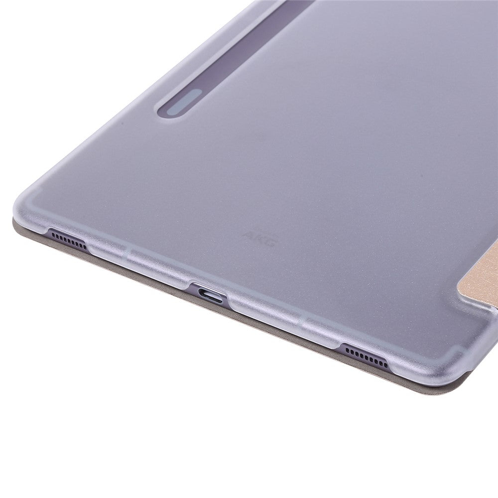 Silke Tekstur Læderetui til Samsung Galaxy Tab S8+, Trefløjet Stander Tablet Beskyttelsescover