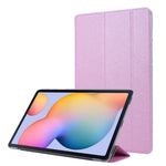 Silke Tekstur Læderetui til Samsung Galaxy Tab S8+, Trefløjet Stander Tablet Beskyttelsescover