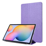 Silke Tekstur Læderetui til Samsung Galaxy Tab S8+, Trefløjet Stander Tablet Beskyttelsescover