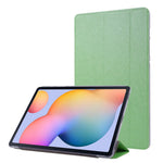 Silke Tekstur Læderetui til Samsung Galaxy Tab S8+, Trefløjet Stander Tablet Beskyttelsescover