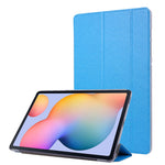 Silke Tekstur Læderetui til Samsung Galaxy Tab S8+, Trefløjet Stander Tablet Beskyttelsescover