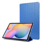 Silke Tekstur Læderetui til Samsung Galaxy Tab S8+, Trefløjet Stander Tablet Beskyttelsescover