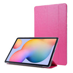 Silke Tekstur Læderetui til Samsung Galaxy Tab S8+, Trefløjet Stander Tablet Beskyttelsescover