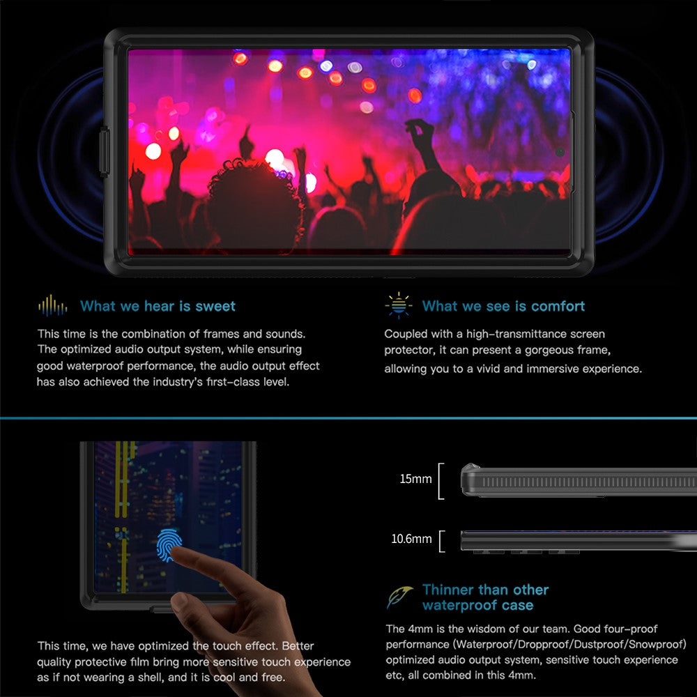 REDPEPPER A Series for Samsung Galaxy S22 Ultra 5G Waterproof Case IP68 Protective Phone Cover with Screen Protector