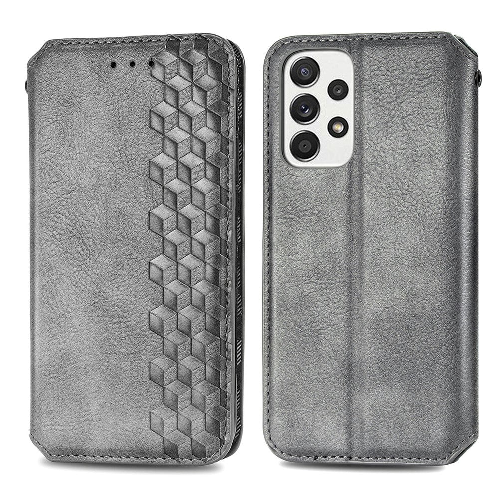 Samsung Galaxy A33 5G PU-läderfodral Rhombus Imprint plånboksfodral