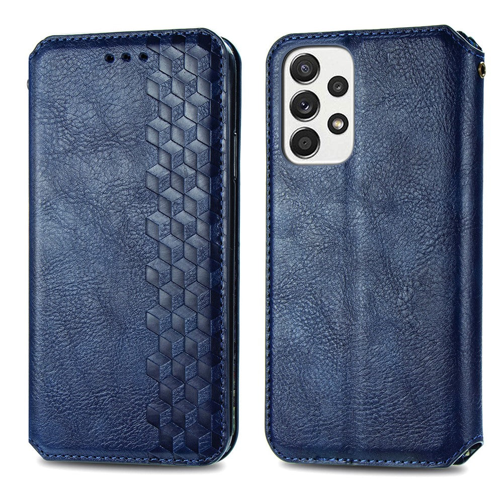 Samsung Galaxy A33 5G PU-läderfodral Rhombus Imprint plånboksfodral