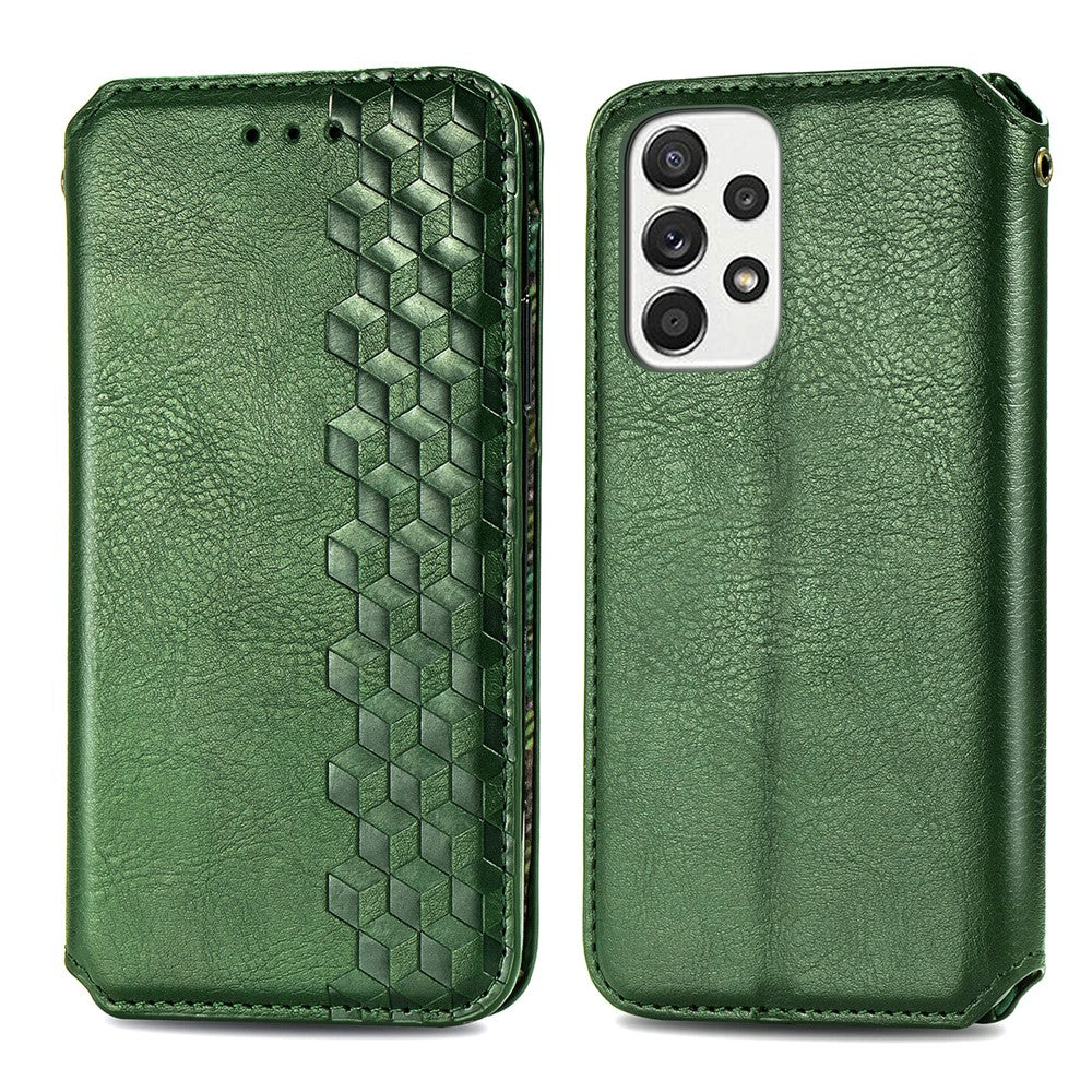 Samsung Galaxy A33 5G PU-läderfodral Rhombus Imprint plånboksfodral