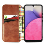 For Samsung Galaxy A33 5G PU Leather Case Rhombus Imprint Wallet Stand Phone Cover