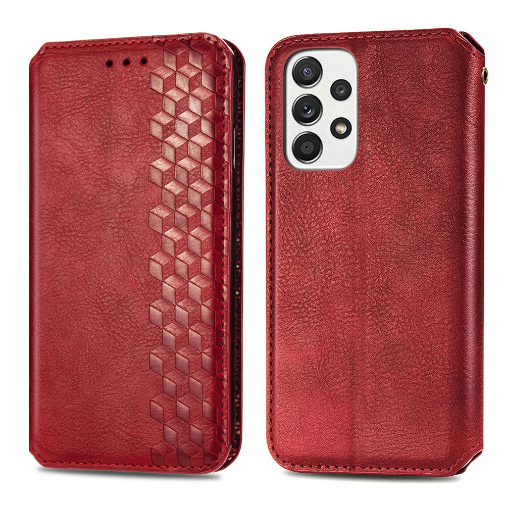 Samsung Galaxy A33 5G PU-läderfodral Rhombus Imprint plånboksfodral