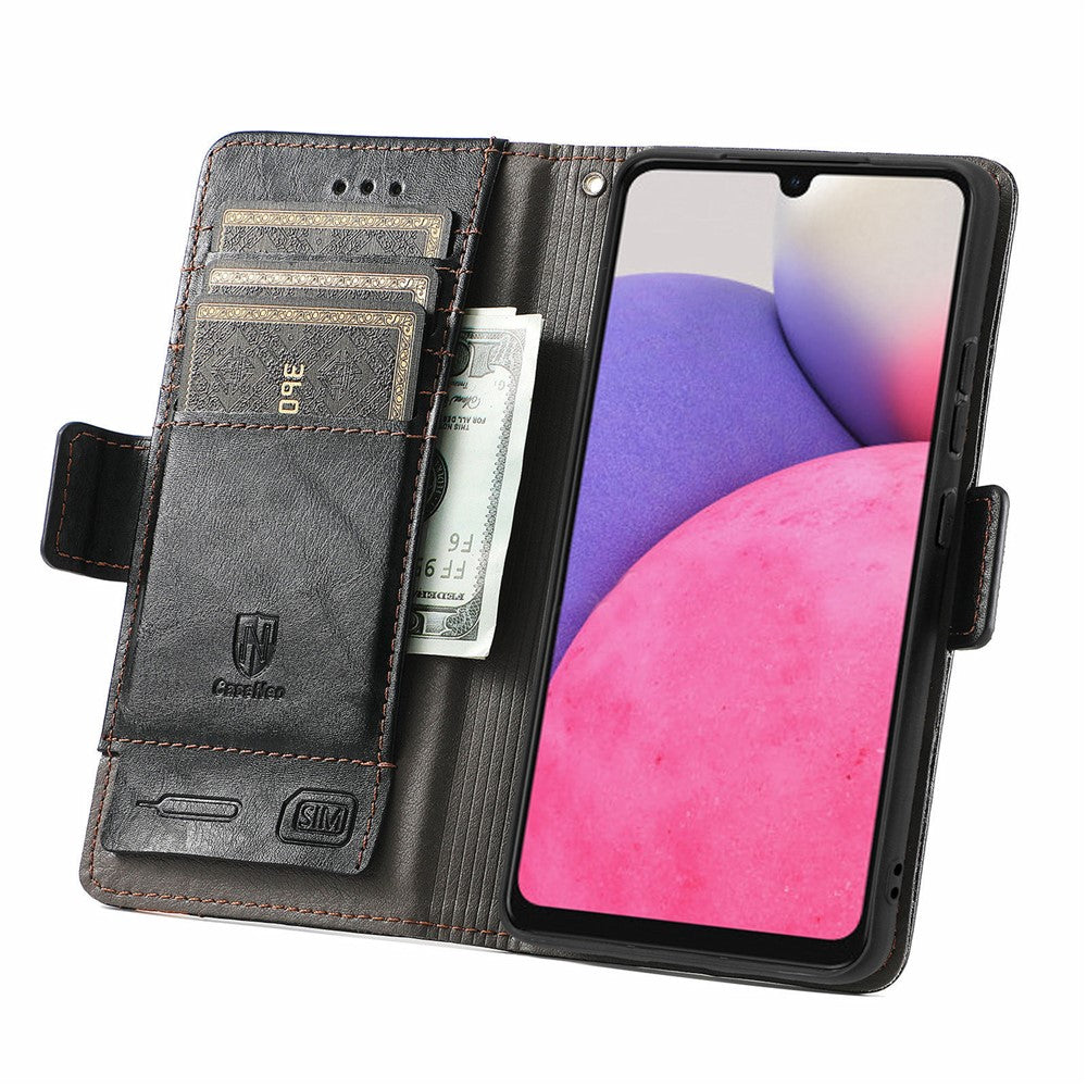 Til Samsung Galaxy A33 5G telefoncovers CASENEO PU lædercover stativ med RFID-blokerende pung