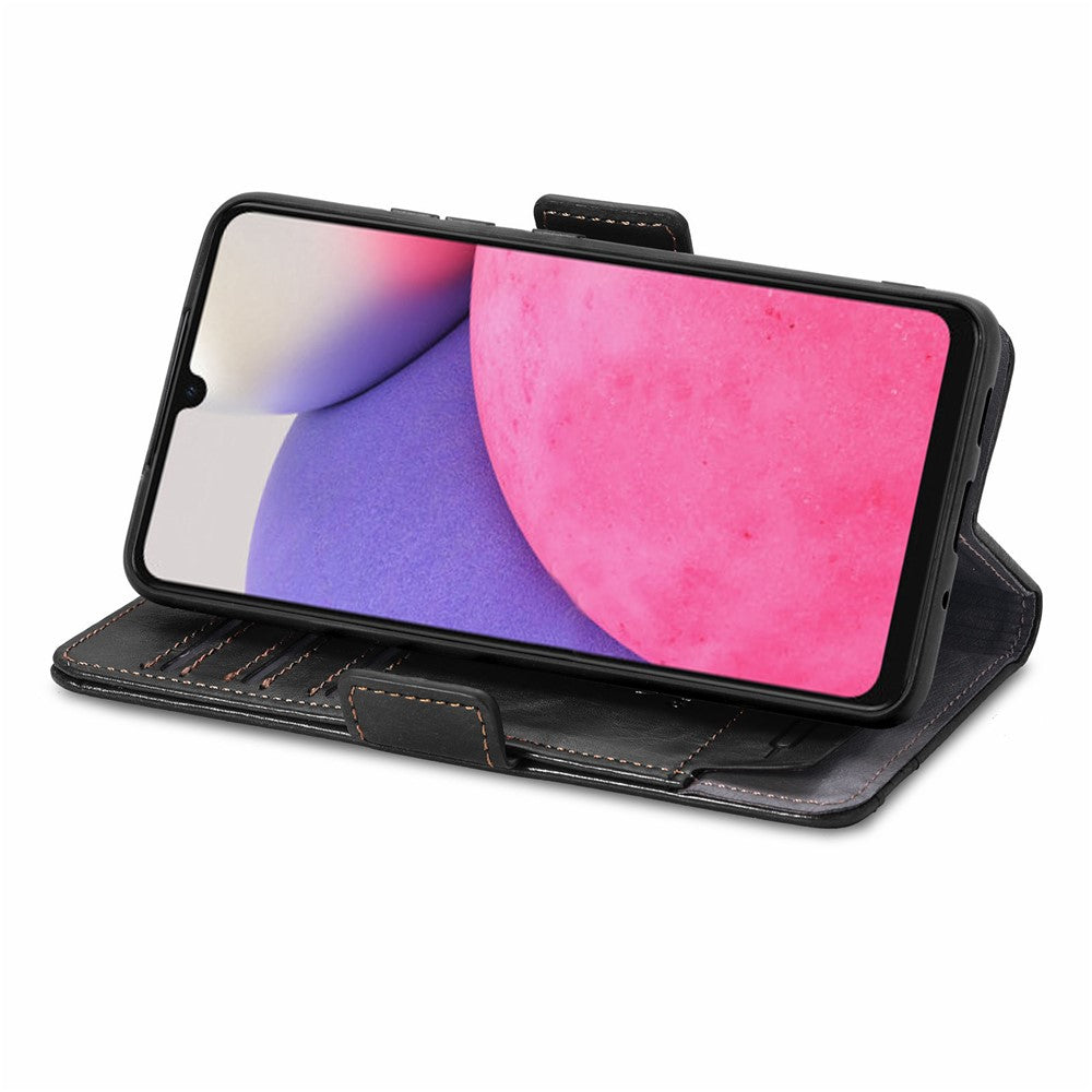 Til Samsung Galaxy A33 5G telefoncovers CASENEO PU lædercover stativ med RFID-blokerende pung