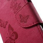 Præg sommerfugleblomster læder kortholder cover til Samsung Galaxy J3 (2016)