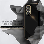 XINLI för Samsung Galaxy A52s 5G/Galaxy A52 4G/5G Skyddande Skal Precis Linsutskärning Galvanisering Gyllene Kant Design Fallskyddande TPU mobilskal