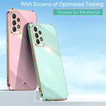 XINLI för Samsung Galaxy A52s 5G/Galaxy A52 4G/5G Skyddande Skal Precis Linsutskärning Galvanisering Gyllene Kant Design Fallskyddande TPU mobilskal