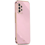 XINLI för Samsung Galaxy A52s 5G/Galaxy A52 4G/5G Skyddande Skal Precis Linsutskärning Galvanisering Gyllene Kant Design Fallskyddande TPU mobilskal