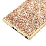 Samsung Galaxy S22 Ultra 5G Bling Glitter Mobilskal Galvaniserad TPU Ram + Hård PC Baksida Reptåligt Skyddande Mobilskal