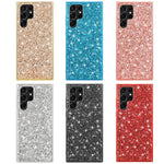 Samsung Galaxy S22 Ultra 5G Bling Glitter Mobilskal Galvaniserad TPU Ram + Hård PC Baksida Reptåligt Skyddande Mobilskal
