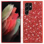 Samsung Galaxy S22 Ultra 5G Bling Glitter Mobilskal Galvaniserad TPU Ram + Hård PC Baksida Reptåligt Skyddande Mobilskal