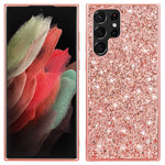 Samsung Galaxy S22 Ultra 5G Bling Glitter Mobilskal Galvaniserad TPU Ram + Hård PC Baksida Reptåligt Skyddande Mobilskal