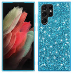 Samsung Galaxy S22 Ultra 5G Bling Glitter Mobilskal Galvaniserad TPU Ram + Hård PC Baksida Reptåligt Skyddande Mobilskal