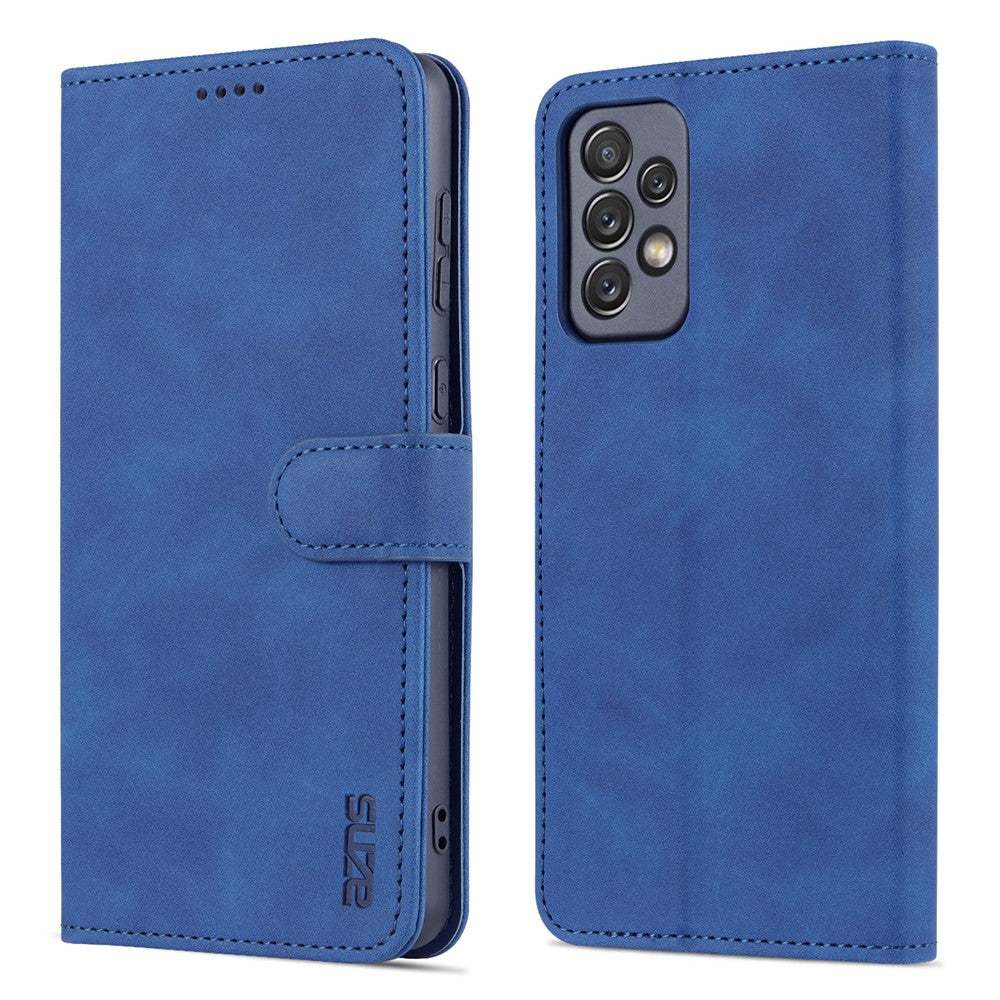 AZNS PU Leather Wallet Mobile Phone Case for Samsung Galaxy A73 5G Hands-free Supporting Stand Phone Cover Shell