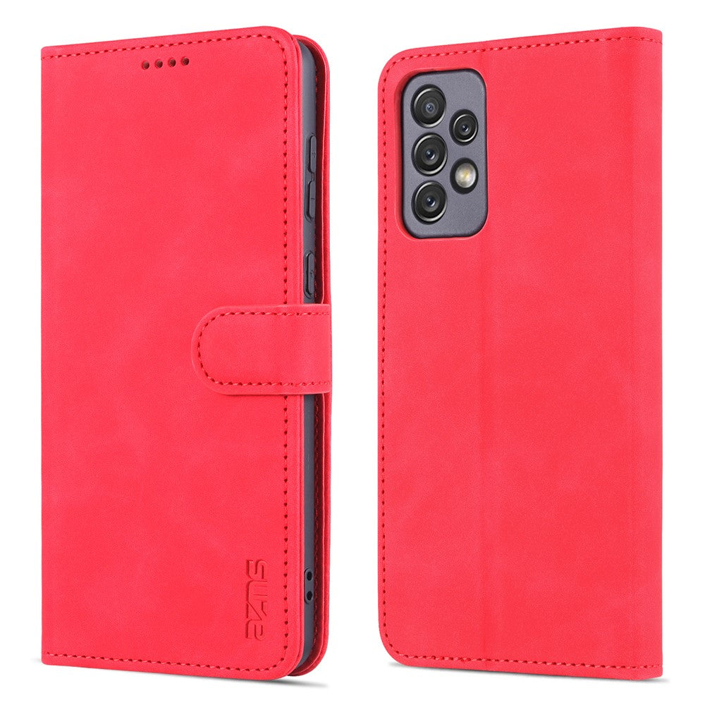 AZNS PU Leather Wallet Mobile Phone Case for Samsung Galaxy A73 5G Hands-free Supporting Stand Phone Cover Shell