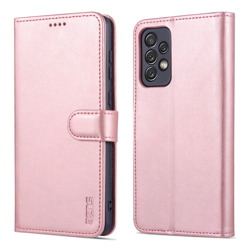 AZNS PU Leather Wallet Mobile Phone Case for Samsung Galaxy A73 5G Hands-free Supporting Stand Phone Cover Shell