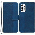 For Samsung Galaxy A33 5G Imprinting Geometry Leather Case Shockproof Wallet Stand Phone Shell with Hand Strap