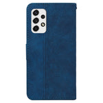 For Samsung Galaxy A33 5G Imprinting Geometry Leather Case Shockproof Wallet Stand Phone Shell with Hand Strap