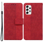 For Samsung Galaxy A33 5G Imprinting Geometry Leather Case Shockproof Wallet Stand Phone Shell with Hand Strap