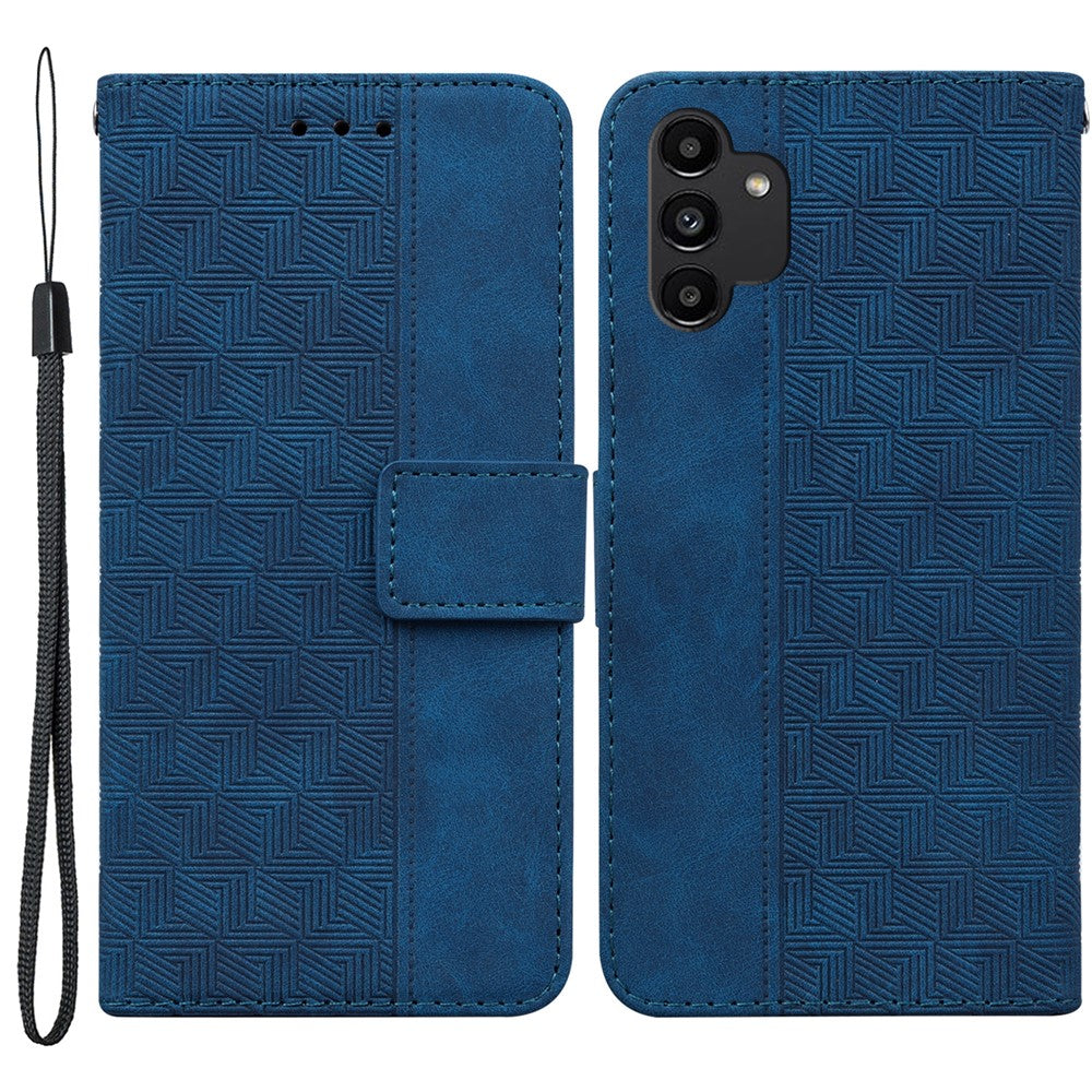 Til Samsung Galaxy A13 4G Stilfuldt pungcover med geometrisk mønster, håndfrit stativ og PU-læder fliptelefoncover