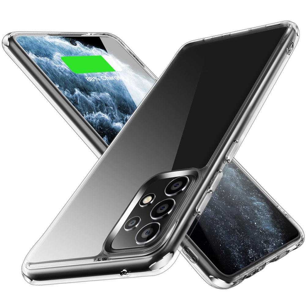 Transparent TPU + PC Cover til Samsung Galaxy A52 4G / 5G / A52s 5G med uafhængige galvaniserede sideknapper
