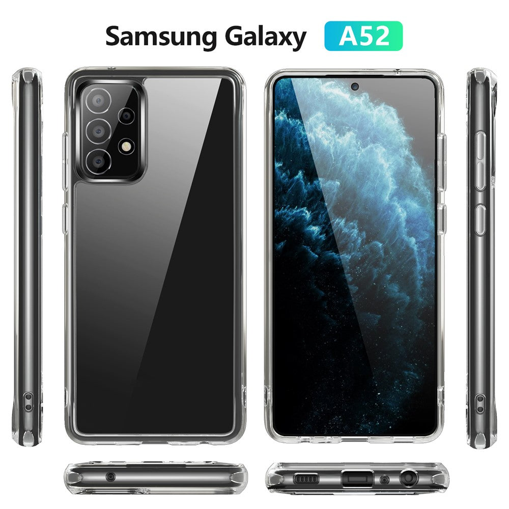 Transparent TPU + PC Cover til Samsung Galaxy A52 4G / 5G / A52s 5G med uafhængige galvaniserede sideknapper