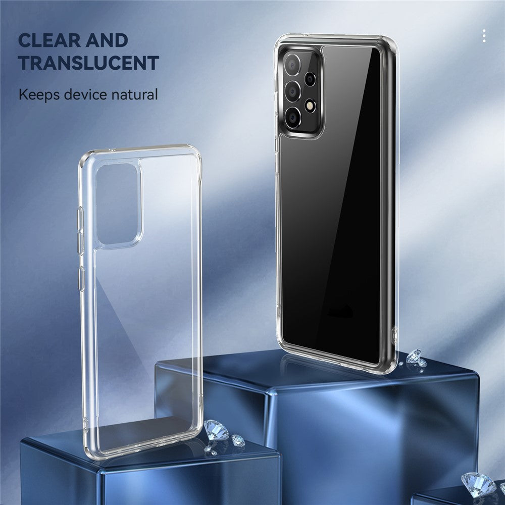 Transparent TPU + PC Cover til Samsung Galaxy A52 4G / 5G / A52s 5G med uafhængige galvaniserede sideknapper