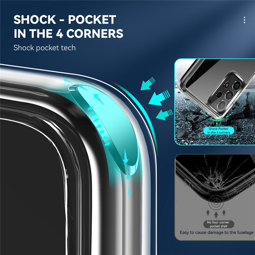 Transparent TPU + PC Cover til Samsung Galaxy A52 4G / 5G / A52s 5G med uafhængige galvaniserede sideknapper