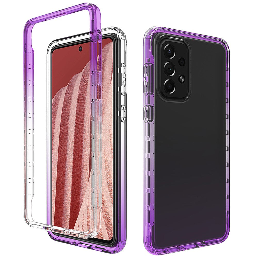 For Samsung Galaxy A73 5G Gradient Color Soft TPU + Hard PC Dual-layer Protection Phone Case Cover