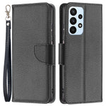 For Samsung Galaxy A23 4G / 5G (Global Version) Litchi Texture Scratch Resistant PU Leather Wallet Case Solid Color Stand Mobile Phone Cover