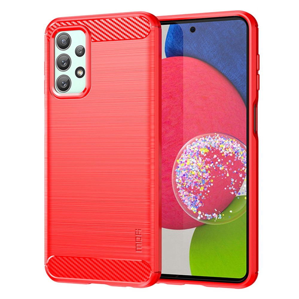 MOFI JK TPU Series-1 til Samsung Galaxy A23 4G / 5G (Global Version) Børstet Overflade Telefoncover Blød TPU Beskyttende Cover med Kulfibertekstur