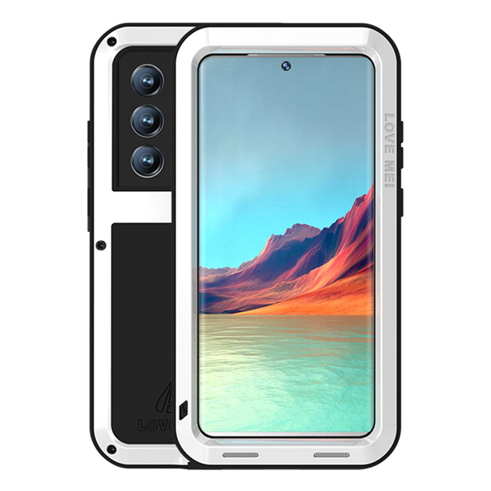LOVE MEI för Samsung Galaxy S22 Ultra 5G Reptåligt, falltåligt metallskal, silikonskal (utan härdat glas)