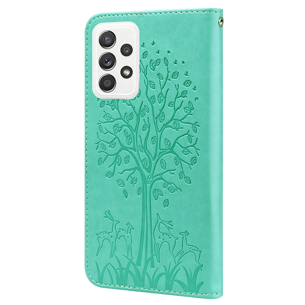 Til Samsung Galaxy A23 4G / 5G (Global Version) Hjortetræsmønster Præget PU Læder Magnetisk Flip Cover Pung Stativ Stødsikkert Beskyttelsesetui